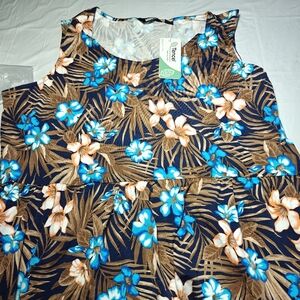 Lands End Floral Sleeveless Dress. NWT